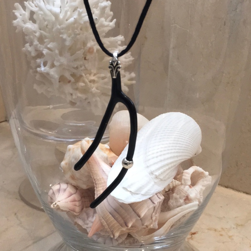 Black coral with silver necklace